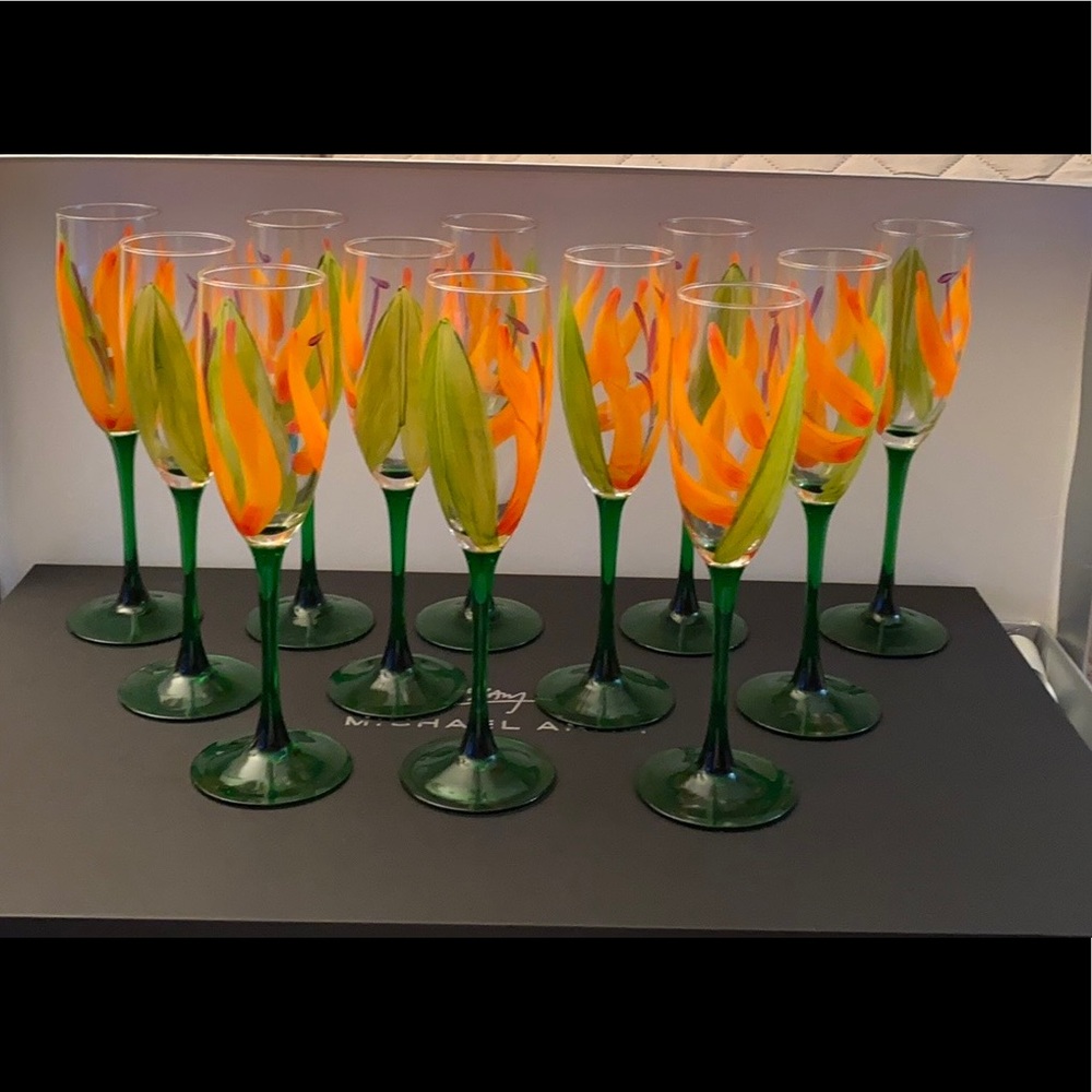 Green-stem Champagne Wine Glass 12pcs.